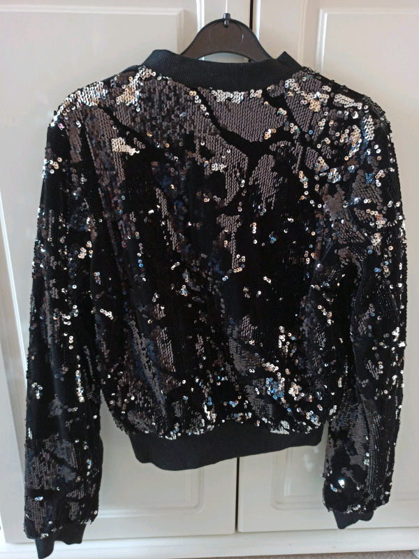 black and silver sequin jacket 